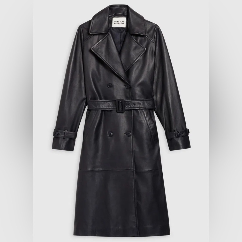 CLAUDIE PIERLOT Smooth Leather Trench Coat